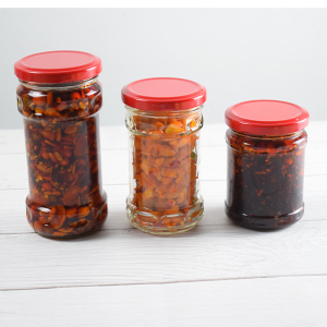 辣椒酱玻璃瓶牛肉酱瓶老干妈瓶子透明空瓶带m盖果酱瓶密封罐酱菜