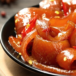 香辣卤猪皮下酒菜凉菜凉拌猪皮冻五香肉皮开袋即食卤味熟食小包装