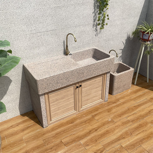 户外庭院洗衣池一体石头洗手盆大理石洗菜盆整石室外花园水池台盆