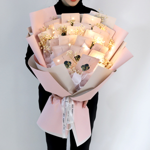 人节礼物创意面膜花束走心包装纸闺蜜女友生日惊喜diy花束新濮