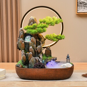 假山水盆景流水