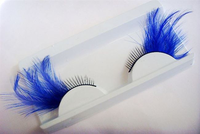 羽毛假睫毛宝蓝色