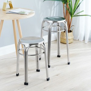 不锈钢加厚圆凳家用餐凳简约方凳工厂车间小铁凳矮o凳子u餐厅高板