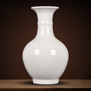 景德镇陶瓷花瓶白瓷仿古中式客厅电视柜插花器装饰品家居瓷瓶摆件