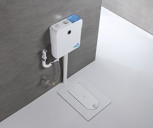 智能全自动感应水箱带盖板翻盖蹲坑式家用厕所防臭大便池整套薄