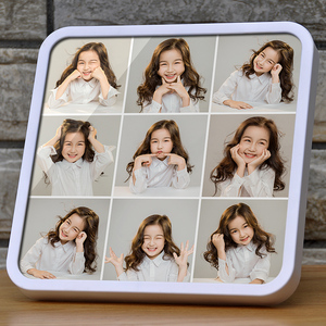 九宫格相框定制摆台照片欧式白色玻璃3组合4连动拼图儿童洗照片9