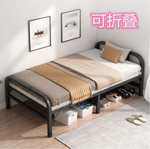 折叠床双人1米8宽钢丝床双可折叠一米二宽的折叠床床租房专用结实