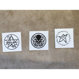 克苏鲁f的呼唤神话贴纸旧印死灵之门水贴纸纹身贴跑团周边防水持.