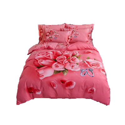 床单四件大红花