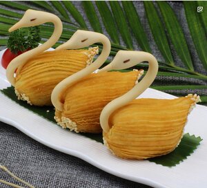 酒店特色点心手工榴莲天鹅酥10个榴莲酥港式甜点半成品油炸点心