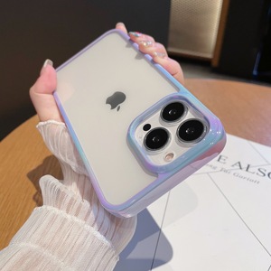 高档奢华新款适用于苹果14手机壳iphone13ProMAX炫彩色透明简约12的高级感15promax网红防摔镜头全包女保护套