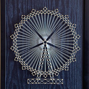 铁塔摩天轮 钉子绕线画diuy材料包 毛线缠绕画手工装饰画礼物弦丝