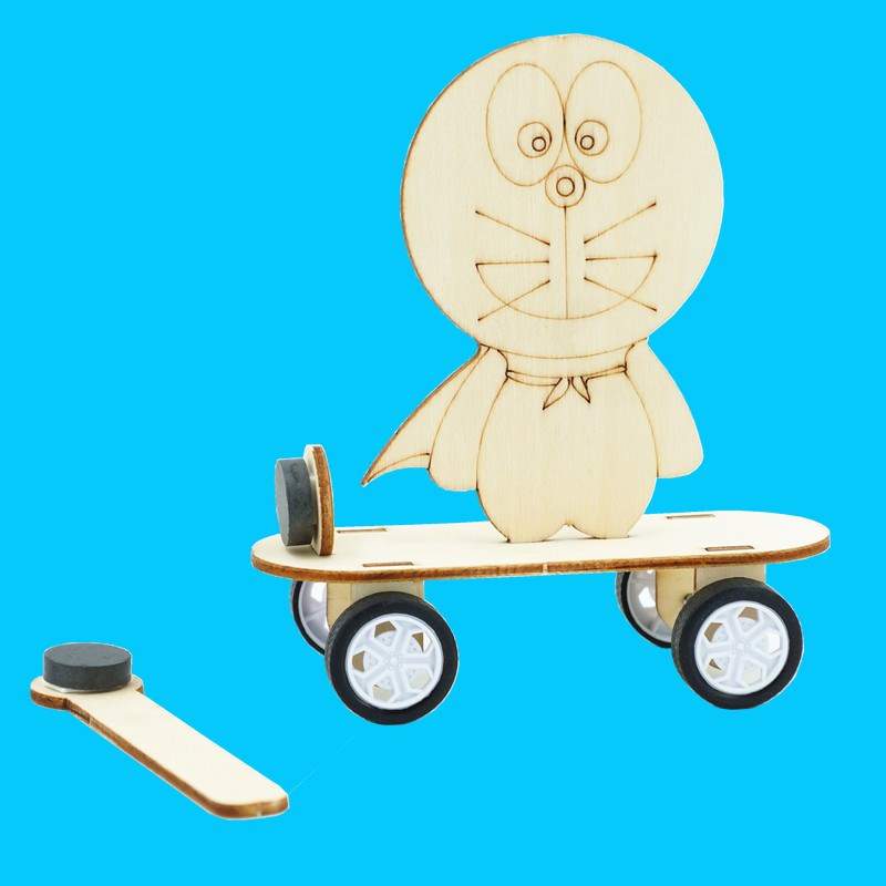 diy自制磁力小车手工拼装科技小制作磁铁排斥科学实验益智教玩具