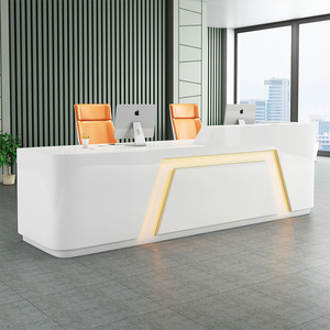 公司前台创意烤漆简约现代办公前台桌接待台服务台收银台吧台