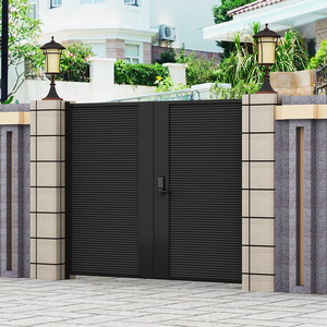 现代简约铁艺镀锌大门别墅小区户外门入户不锈钢单双开庭院门铝艺