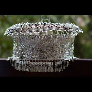 苗族银饰头饰帽子苗银帽子贵州纯手工苗族银饰少数民族演出银饰帽