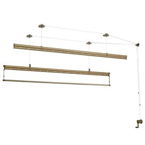 新恋晴厚手升降晾衣架折叠三杆加摇晒衣架阳台晒被子神z器家用晾