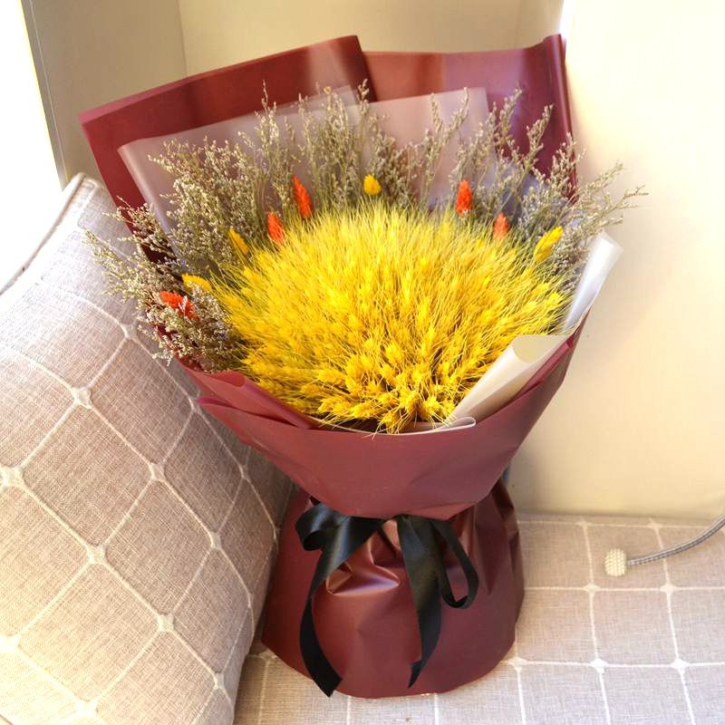 大麦干花穗花束真麦子开业送礼节日庆典真麦穗手捧成品摆放花束