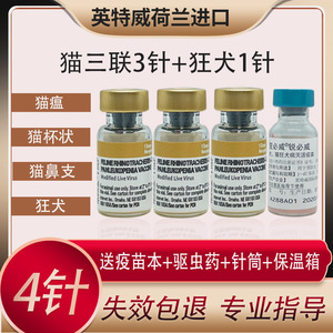 猫疫苗幼猫套餐进口荷兰英特威猫咪一套自打预防针鼻支狂犬猫三联