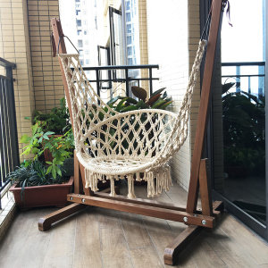 紫叶阳台秋千摇椅单人吊床家用吊椅露台花园网红吊篮荡实木秋千椅