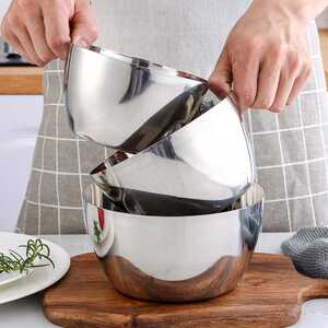 乐扣不锈钢碗沙拉碗韩式汤碗家用汤盆大号泡面碗圆形打蛋盆厨房调