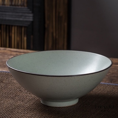 新中式8英寸青灰釉斗笠大碗面碗c菜碗多用陶瓷餐具商用可定制l.