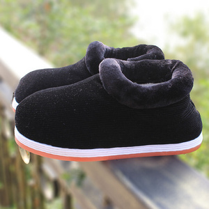 手工棉鞋湖南千层底布鞋冬v季防滑妈妈加绒保暖g室内男女居家棉布