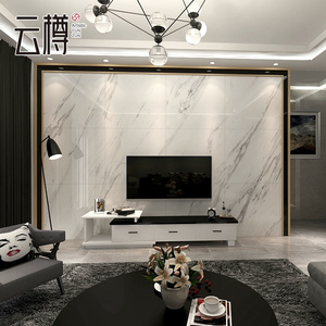 云樽电视背景墙瓷砖现代简约客厅3d电视墙不锈钢金属线条装饰边框
