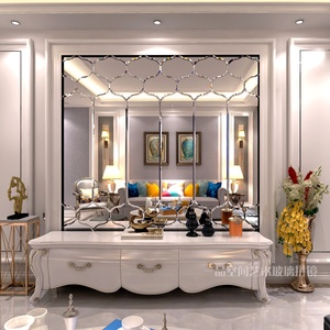 餐厅客厅背景墙艺术玻璃电视超白菱形异形简约银镜g拼镜拼接镜子