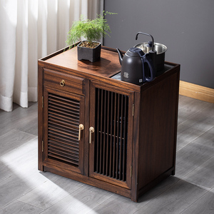 胡桃木移动茶台实木茶水柜烧水壶一体套装家用客厅新中式茶柜边桌