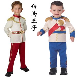 万圣节新款儿童幼儿园cosplay外贸衣服小孩白马王子角色扮演服装