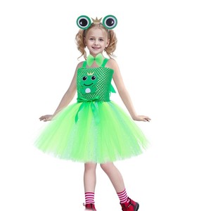 六一儿童角色扮演服动物演出服绿色公主连衣裙女童小青蛙表演裙