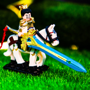 乐高三国演义小侠汉昭烈帝白帝刘备人仔武器第三方拼插积木玩具