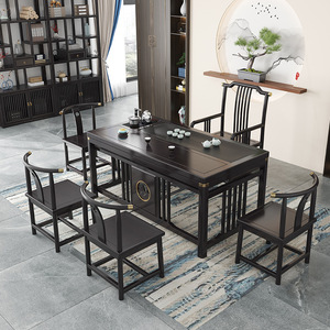 实木茶桌椅组合桌子椅子喝茶几家用客厅茶桌茶台办公室新中式茶桌