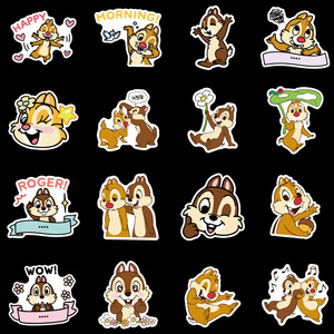 新10周张迪士尼奇奇蒂蒂0边贴画行李箱旅行箱p杯子手机壳笔盒贴纸