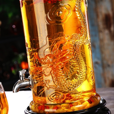 玻酒10头璃玻酒用泡酒璃子龙带斤家密带斤瓶泡龙头坛酿20泡酒瓶h