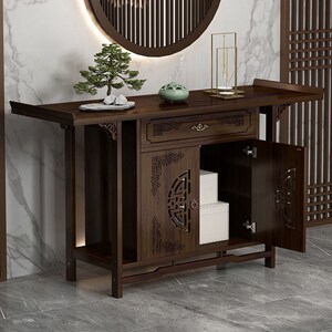 条案玄关台供桌佛桌子佛柜供台实木神台供佛家用进门客厅香炉香案