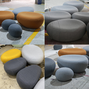 玻璃钢休闲座椅商场软包鹅卵石沙发创意美陈坐凳室内装饰椅子定制
