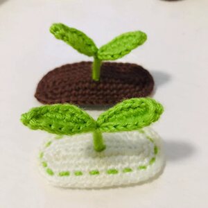 可爱手工发芽夹嫩芽ediy】发卡夹小草【绿色边顶立体豆芽成品发夹