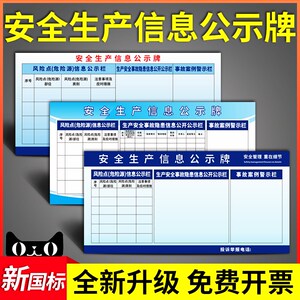 工厂仓库公告栏布告栏公示展板标贴安全生产信息公示牌标志标识贴事故