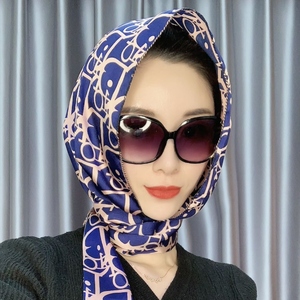 丝巾包头帽网红款颈上围巾头巾纱巾女夏季防晒飘带帽子遮阳丝巾女