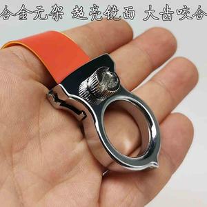 弹弓扁皮无架指环弓快压免绑树脂不锈钢铜弾弓专业无价弓手指弹工