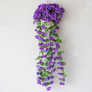 办公桌花卉装饰摆设壁挂假花垂吊组合摆放挂件挂吊吊花床头柜室.