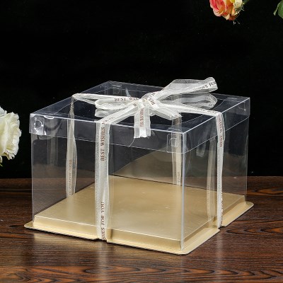 透明生日蛋糕盒4/6/8/10/1u2/14/16寸加高双三层特高塑料包装盒子