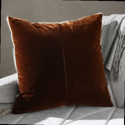 巴西进口牛皮拼接抱枕北欧现代简约客厅沙发车载办公室靠u垫枕头