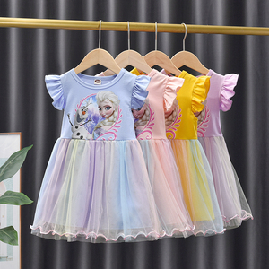 zara官方女宝宝夏装艾莎裙子无袖2022新款女宝宝女童洋气纱纱卡通