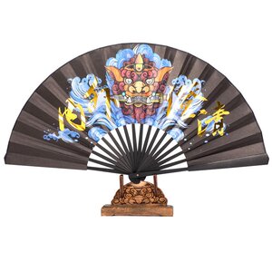 王星记扇子圣君执剑系列礼盒折扇中国风男式宣纸扇霸气古风礼品扇