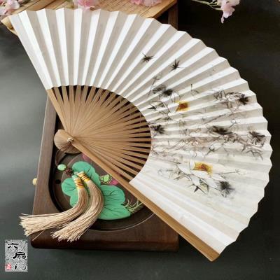 中国风8寸28方串扇双面男女士纸扇手绘古风手工折扇子折叠f工艺扇