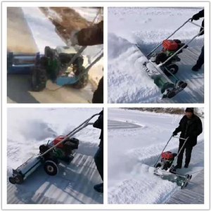 手扶手推式扫雪机冬天除冰铲小型滚刷y电动汽油机动力清雪车推雪