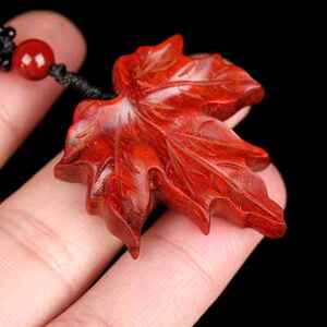 枫叶吊坠 印度小叶紫檀叶子项链 木雕枫叶坠子文艺复古风木质树叶